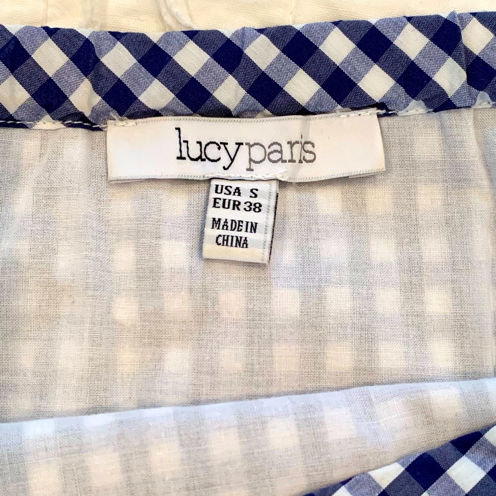 Lucy Paris Blue Gingham Off-Shoulder Mini Dress - Picture 4 of 5